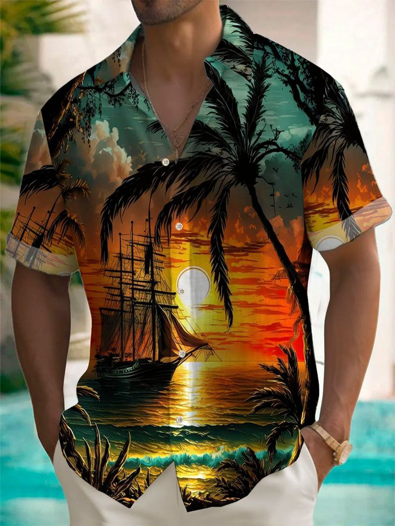 Men's Vacation Short Sleeve Printed Shirts Tops