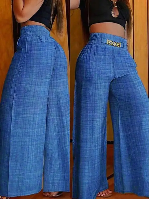 Women’s High-Waisted Zipper Wide-Leg Pants