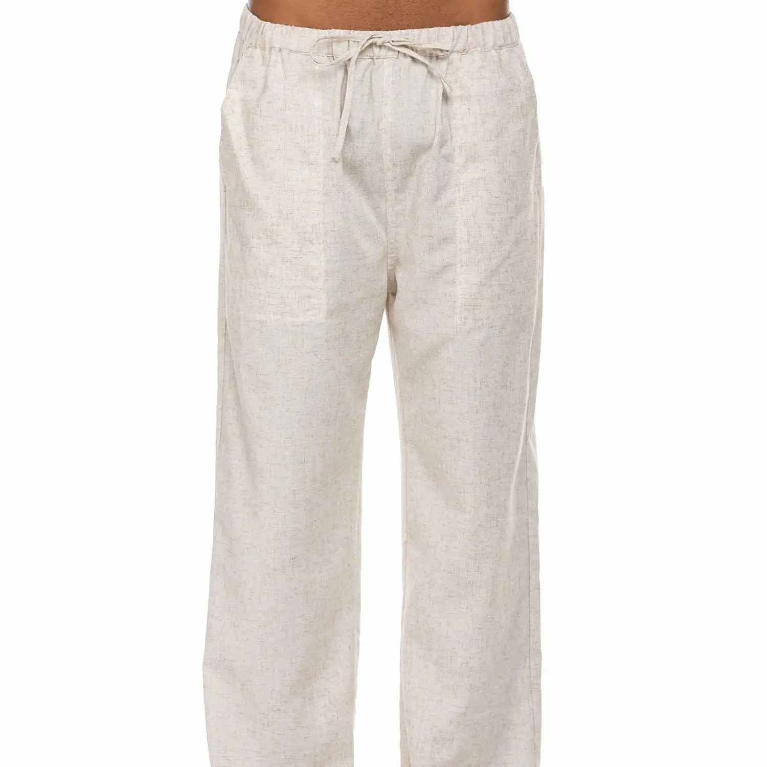 New York Fashion Week Linen Yoga Elastic Beach Vacation Pants Cotton Fabric Bottom