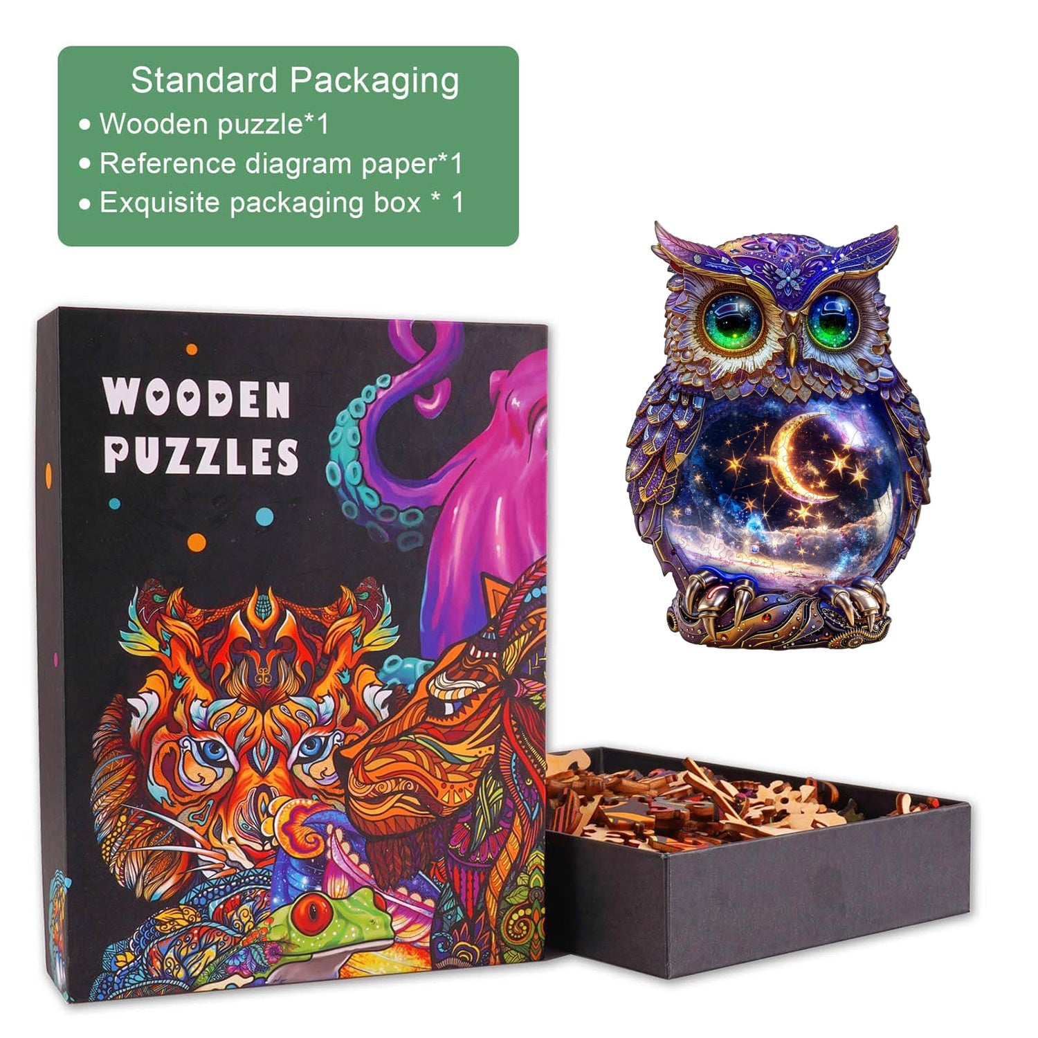 Moonlit Owl Wooden Jigsaw Puzzle