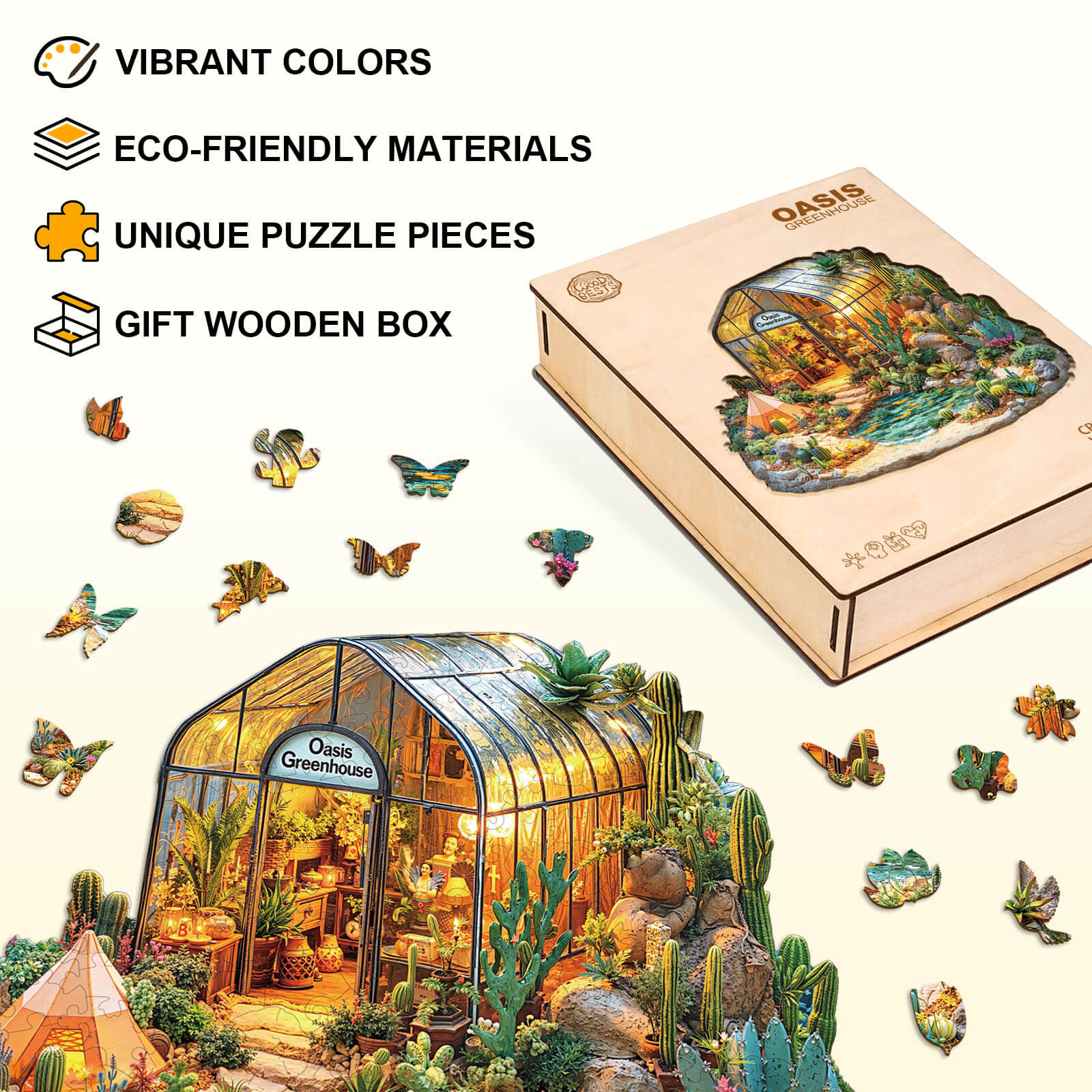 Oasis Greenhouse Wooden Jigsaw Puzzle
