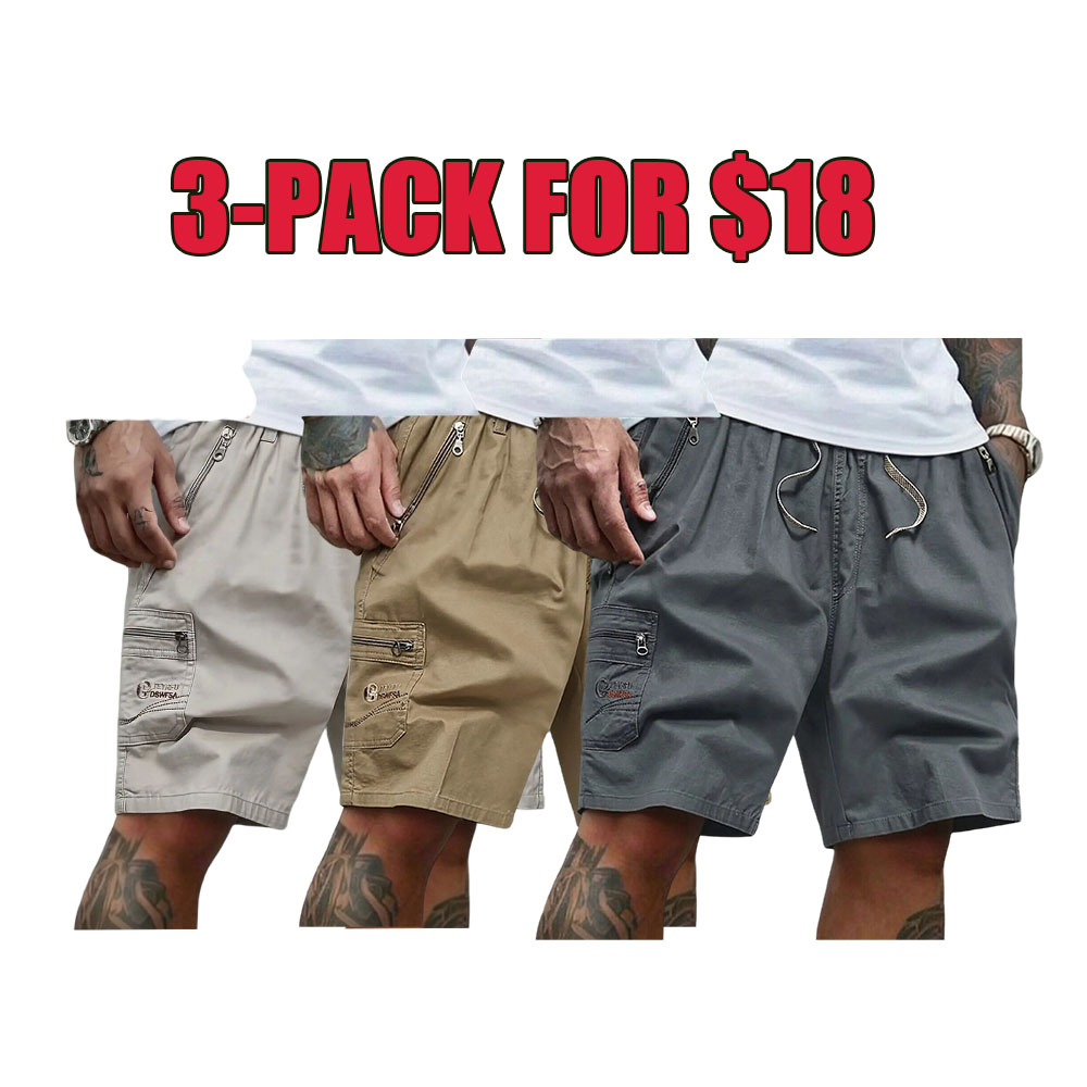 Men's 5-Pack Casual Cargo Shorts | Quick Dry Lightweight Summer Shorts with Zipper Pockets