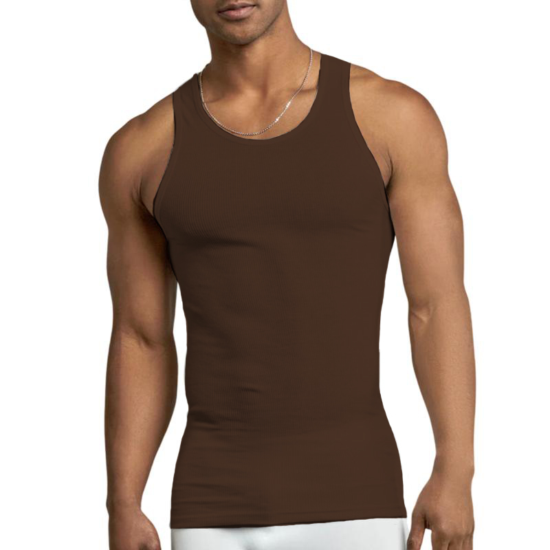Men's Ribbed 100% Cotton A-Shirts – Breathable Sleeveless Undershirts for Workout, Casual Wear