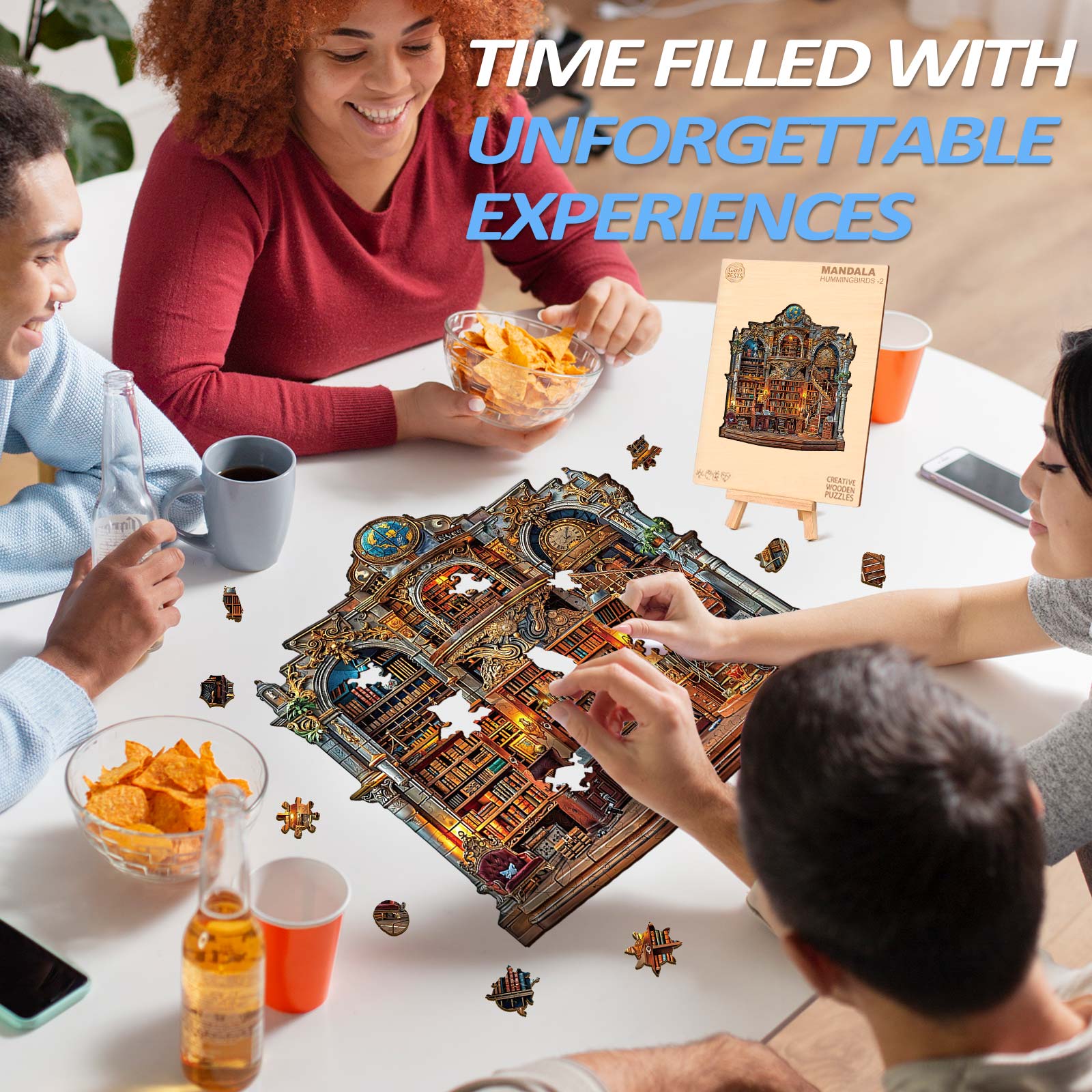 Gothic Revival Bookstore Wooden Jigsaw Puzzle