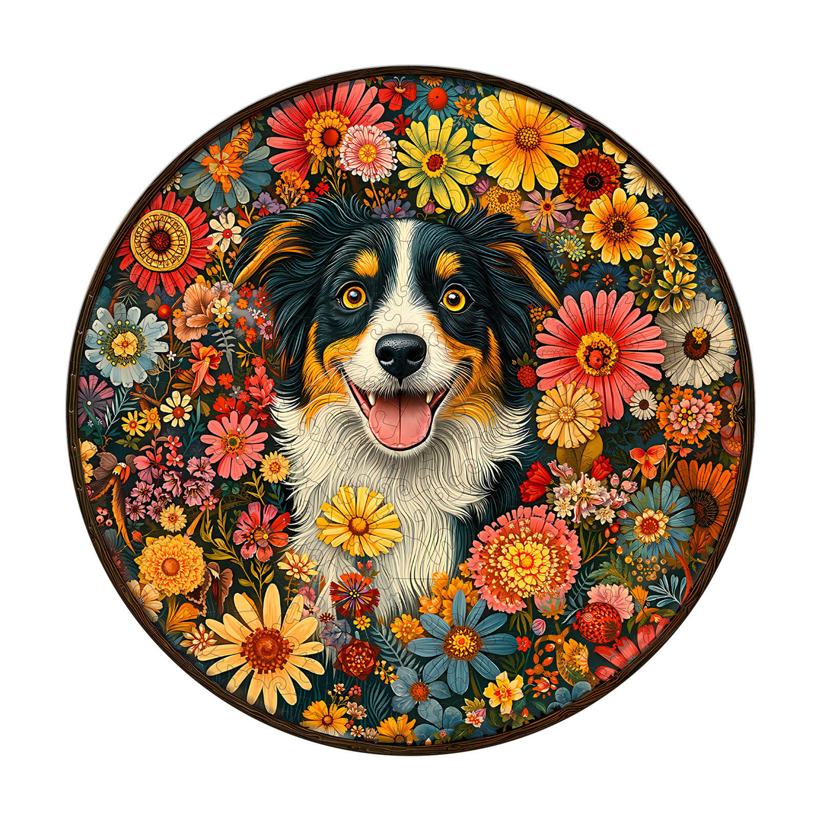 Fantasy Garden Guardian-Dog Wooden Jigsaw Puzzle