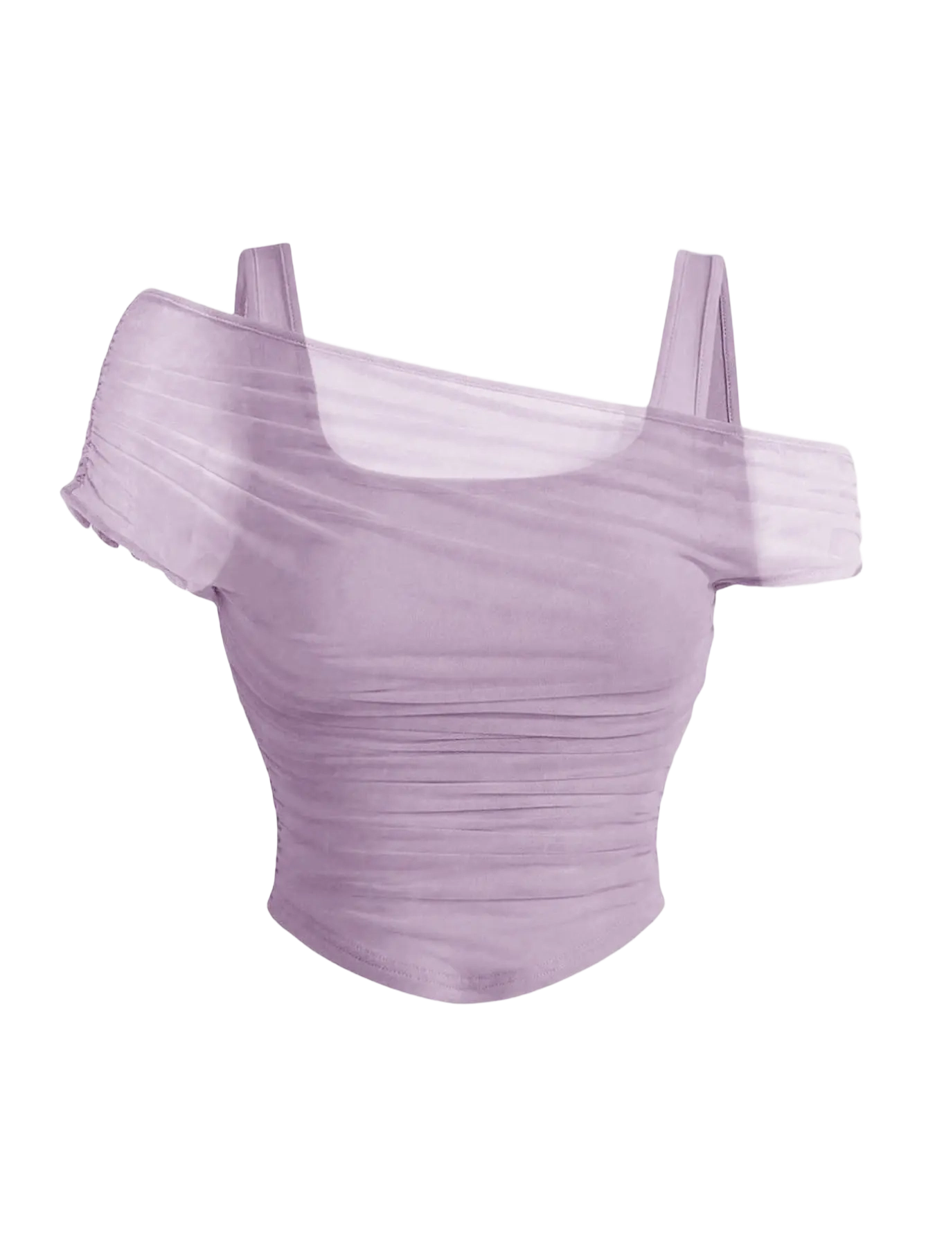 Asymmetric Ruched Crop Top - Valentine’s Day Edition