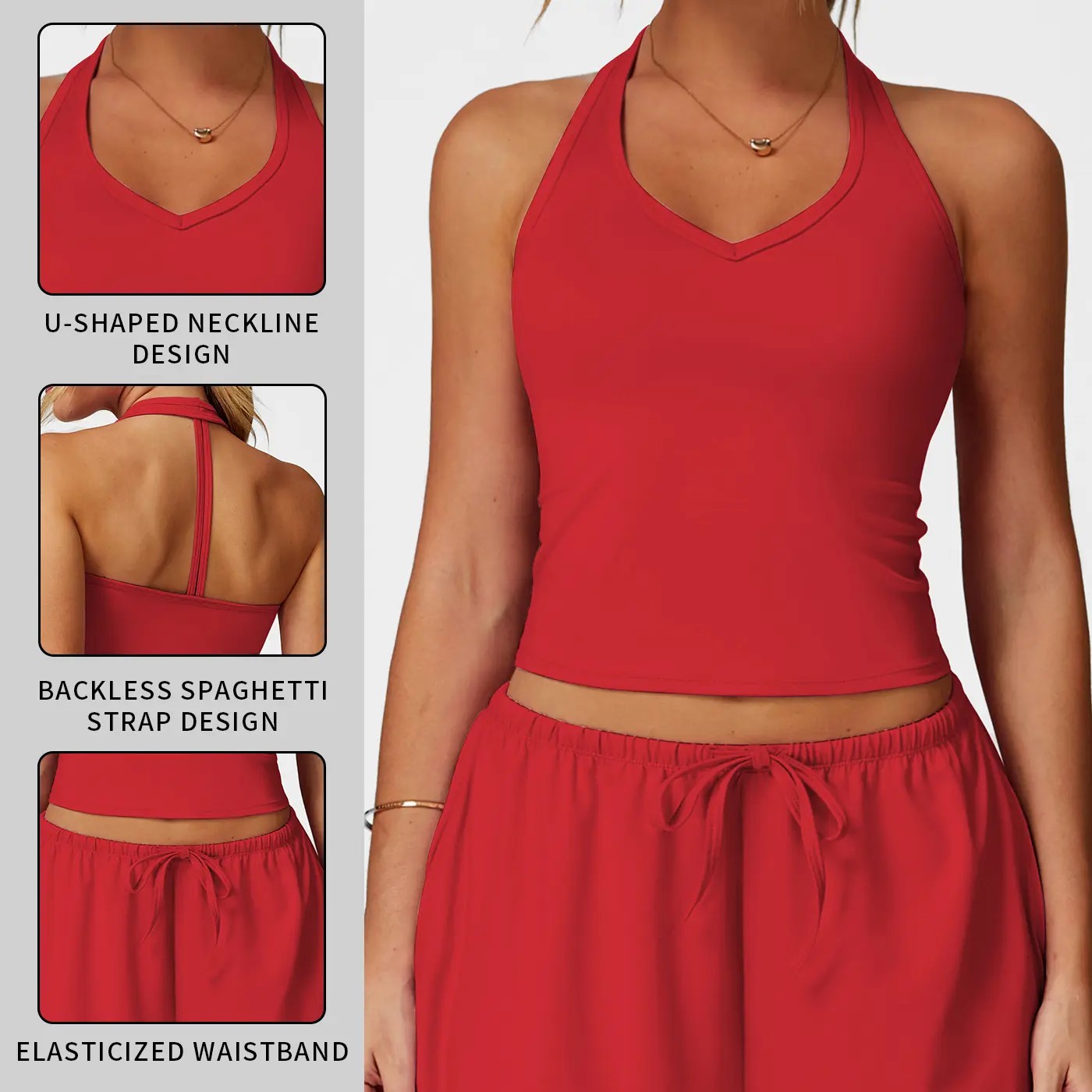 Women’s 2-Piece Wide Leg Activewear Set – High Waist Pants & Padded Sports Bra