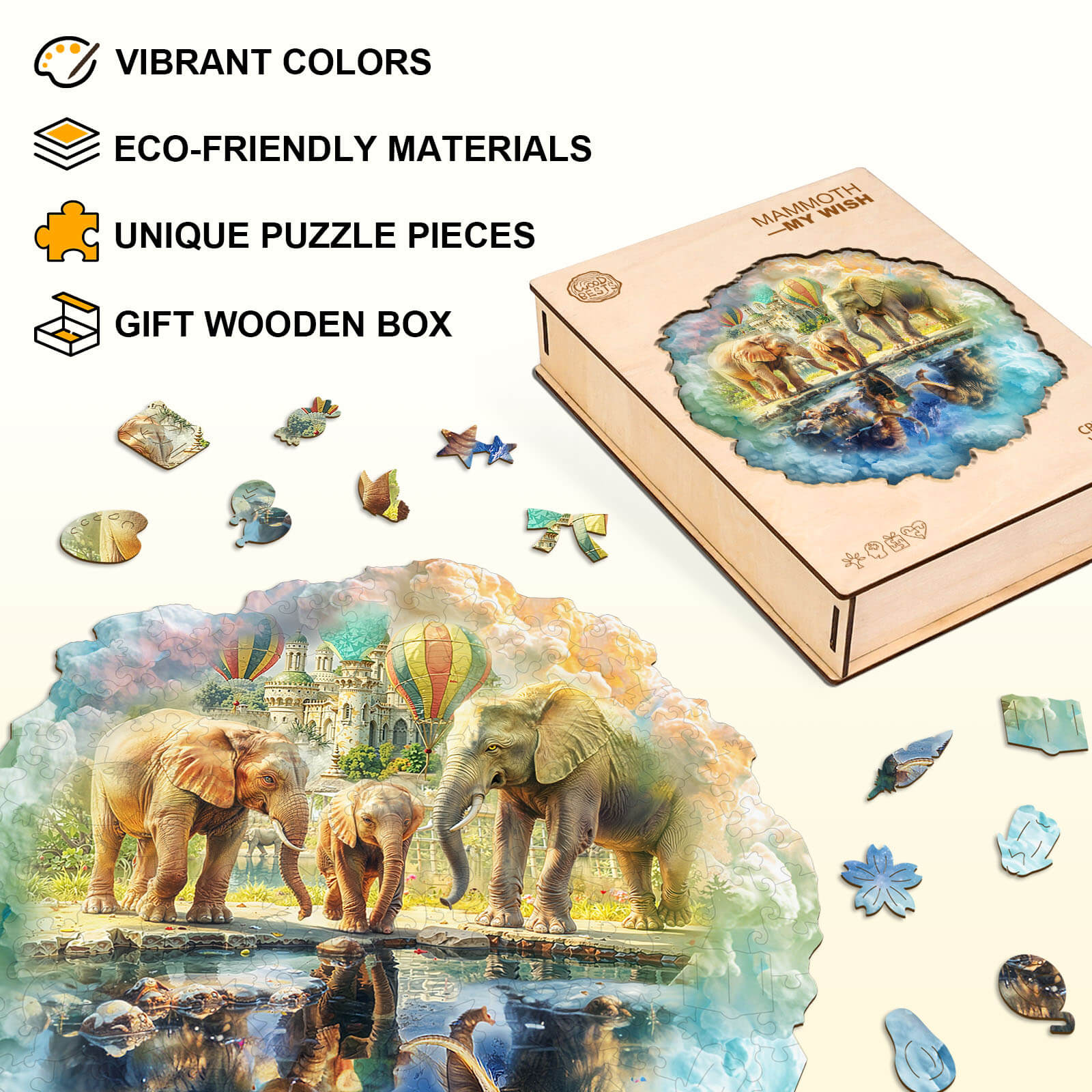 Mammoth—My wish Wooden Jigsaw Puzzle