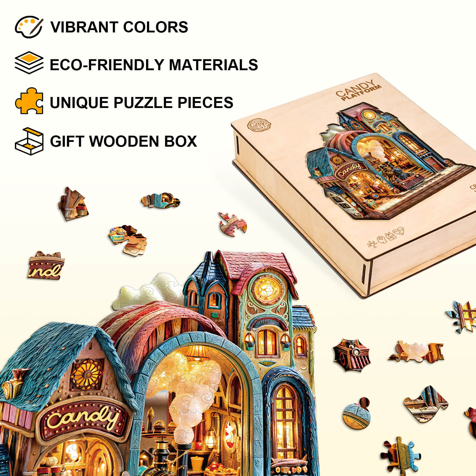 Candy Platform Wooden Jigsaw Puzzle