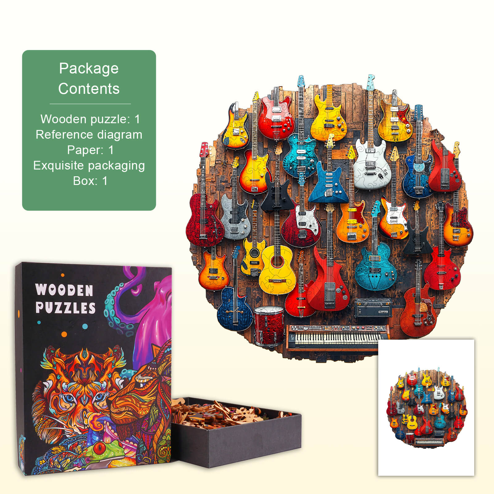 Guitar Wall Wooden Jigsaw Puzzle