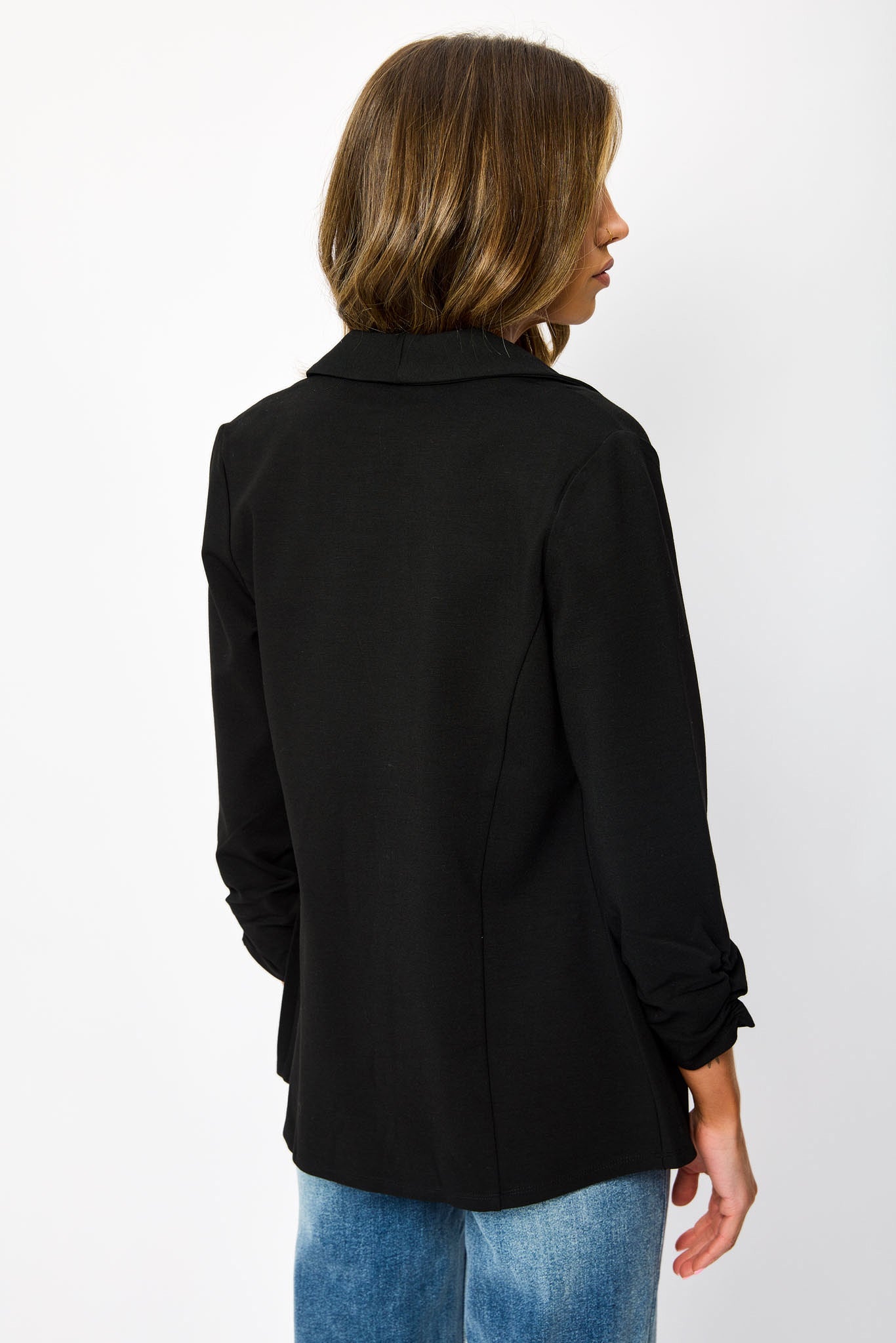 Ponte 3/4 Sleeve One-Button Blazer