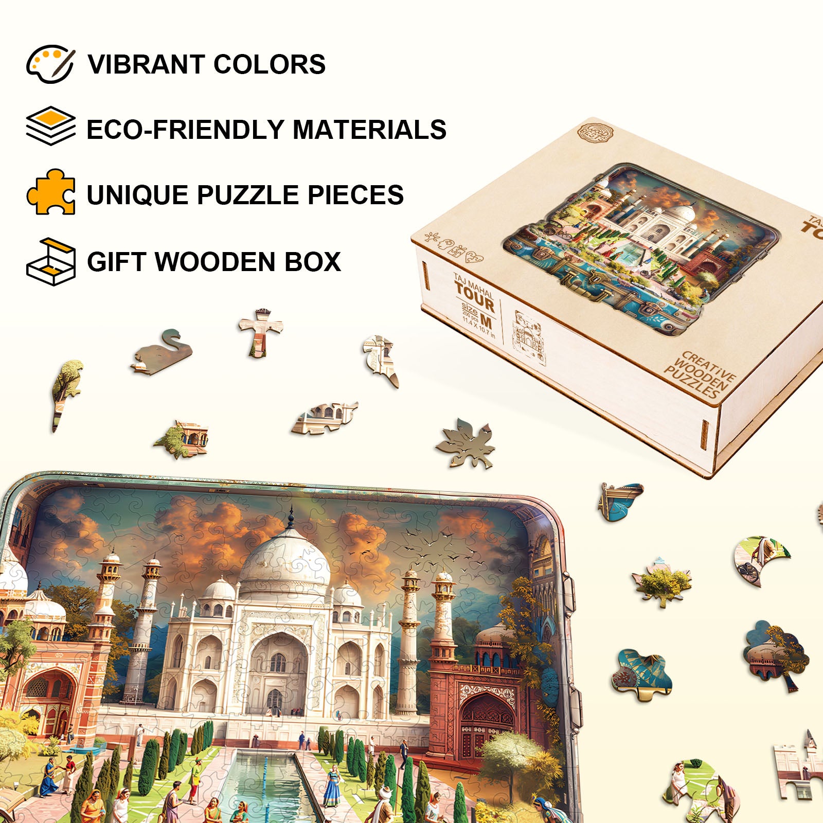 Taj Mahal Tour Wooden Jigsaw Puzzle