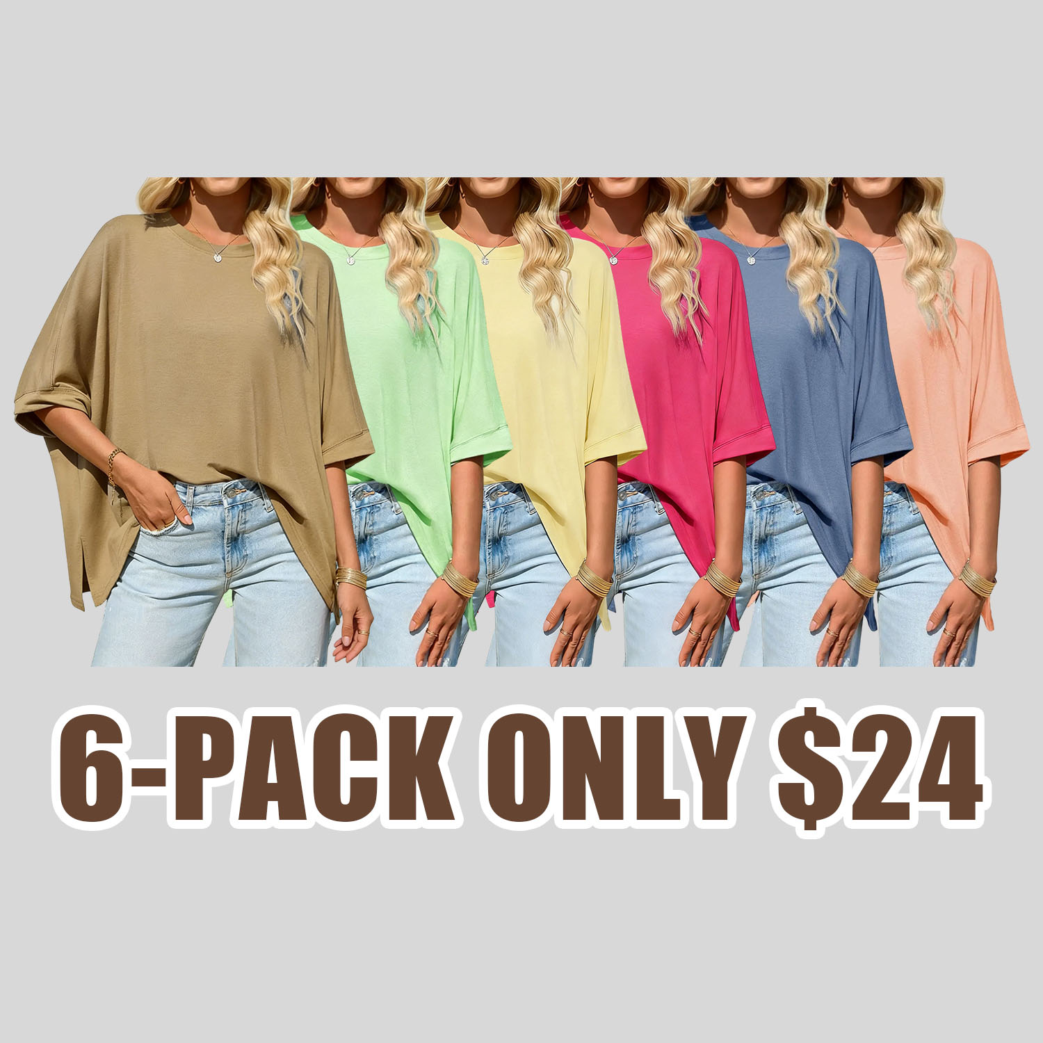 Womens Oversized Tshirts Batwing Short Sleeve Asymmetric Hem Tops Summer Casual Loose Fit Tunic Tee Shirts