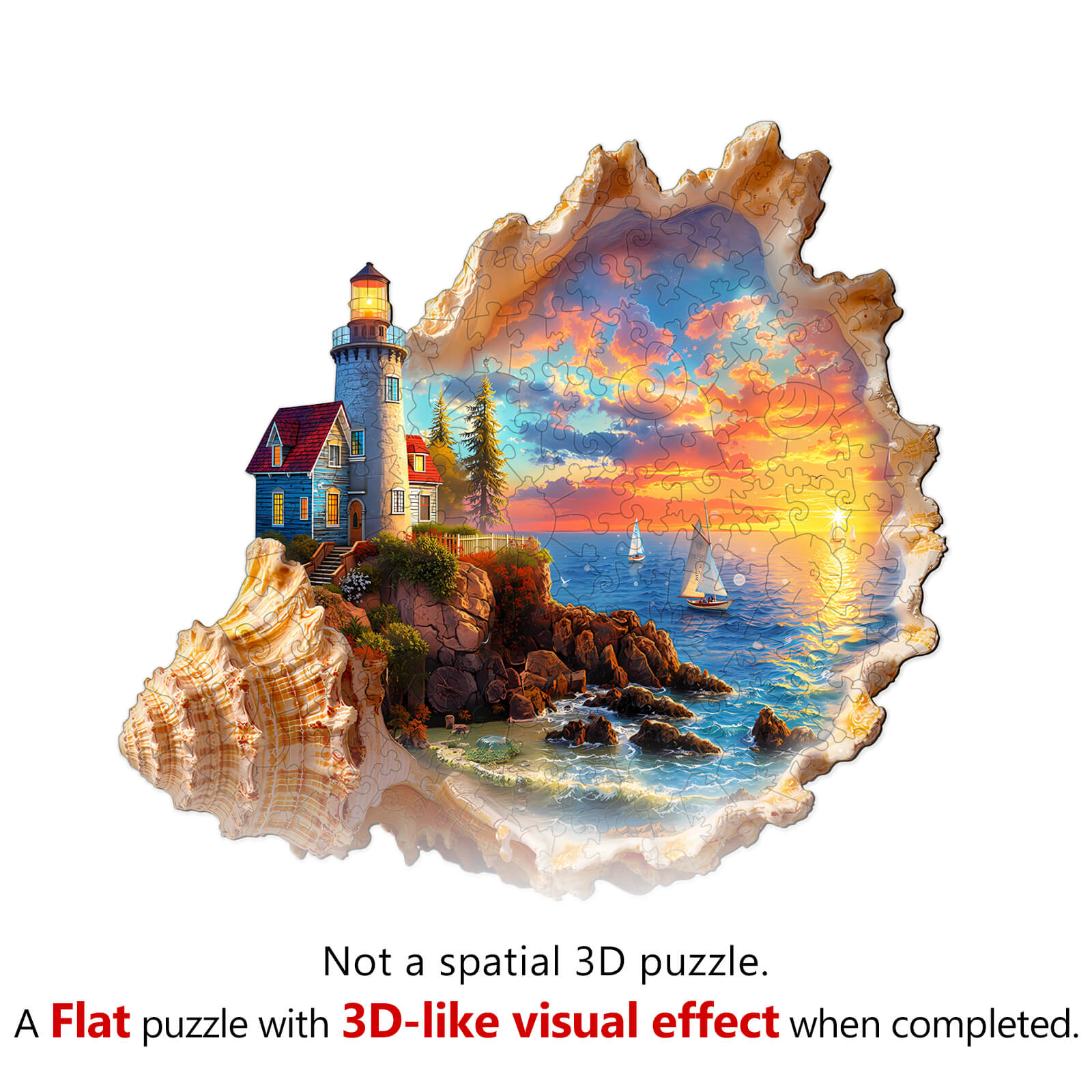 Sunset by the seaside Wooden Jigsaw Puzzle