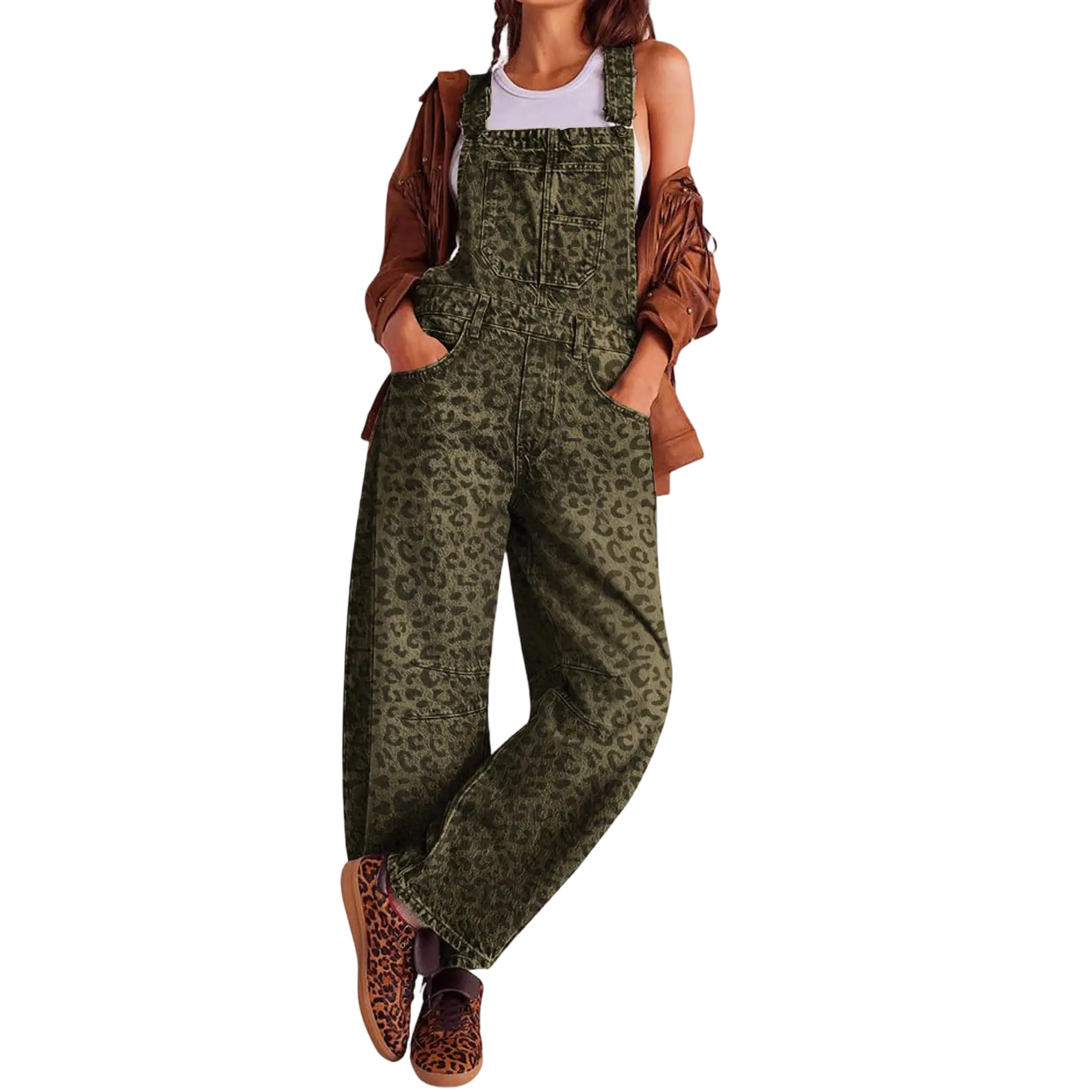 Women's Y2K Wide-Leg Denim Overalls