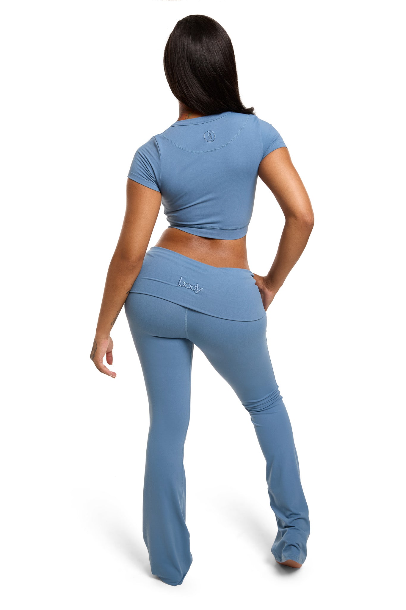 YOGA CROP TOP (DENIM BLUE)