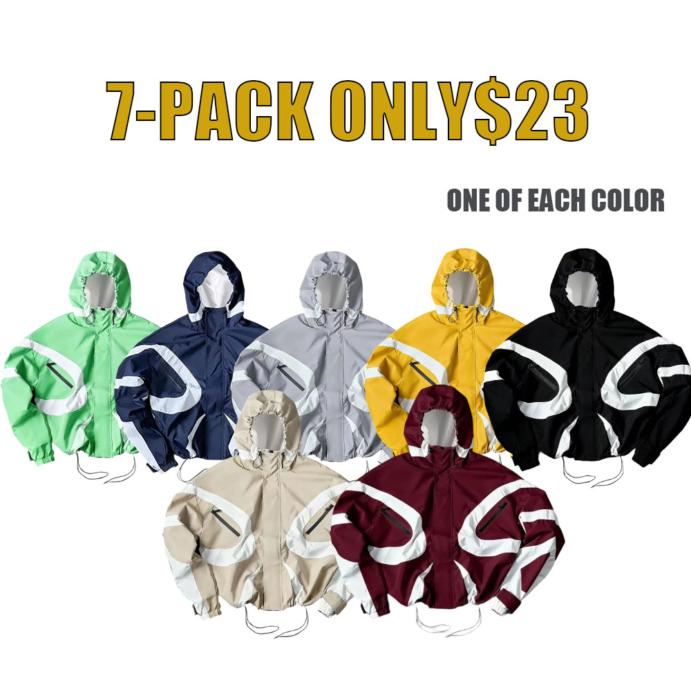 💨Futuristic Techwear Jacket | Grey & White Aesthetic Windbreaker SpringStatements