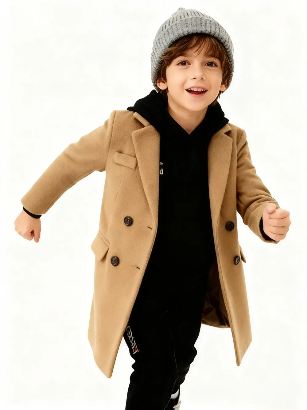 Kids Mid-to-Long Autumn & Winter College-Style Coat