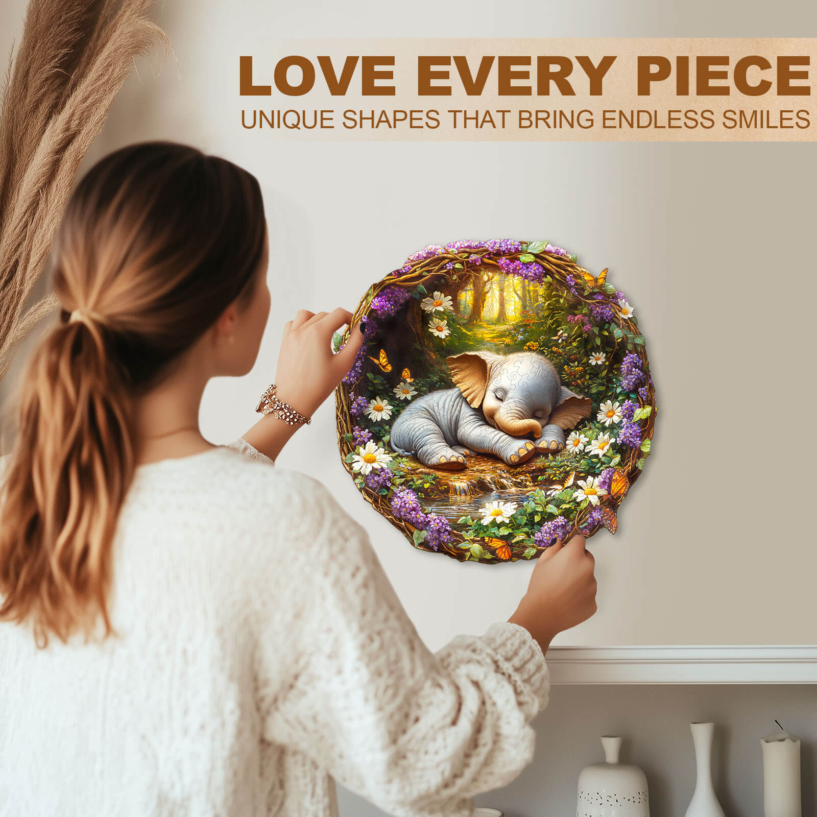 Dream Elephant Wooden Jigsaw Puzzle