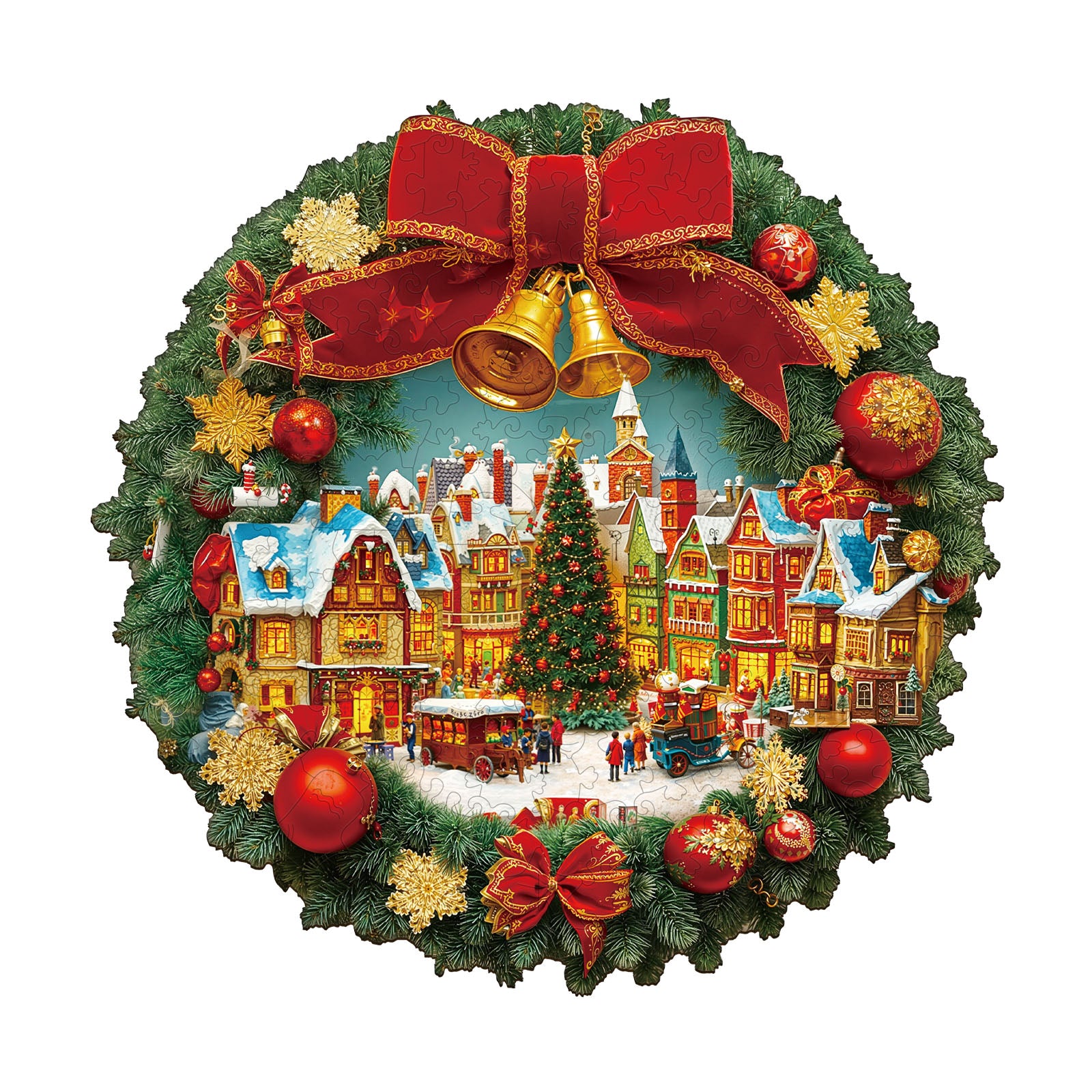 Christmas Wreath Wooden Jigsaw Puzzle