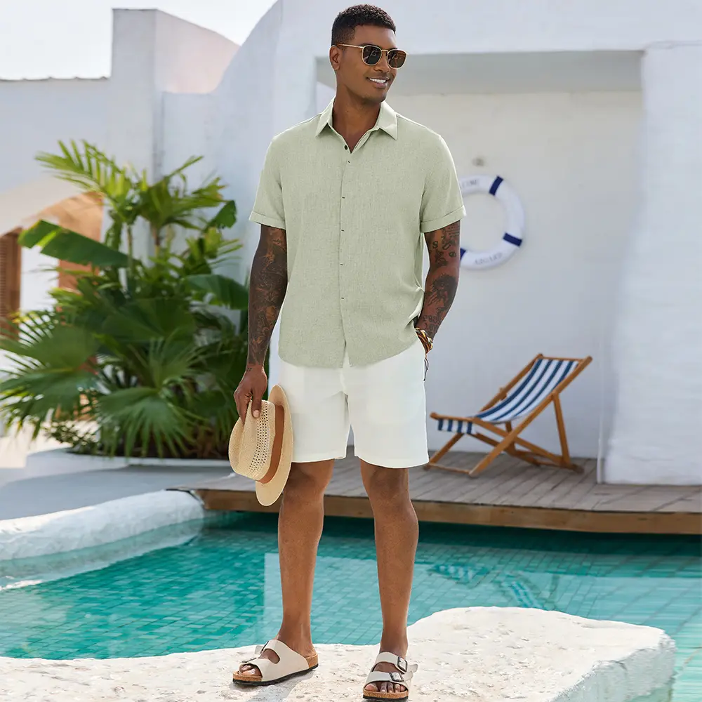 Men's Lightweight Linen Summer Button Shirt