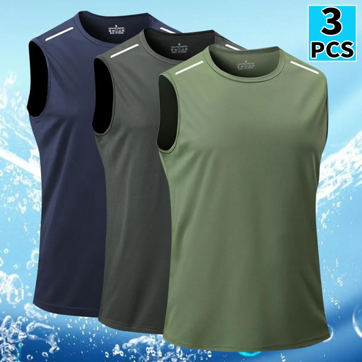 Men's Quick-Dry Crew Neck Tank Top - Breathable Sleeveless Athletic Wear