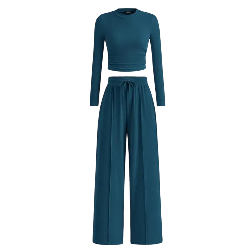 🔥Last Day 89% OFF🔥Women's Winter 2-Piece Set – Warm Top & Wide-Leg Pants