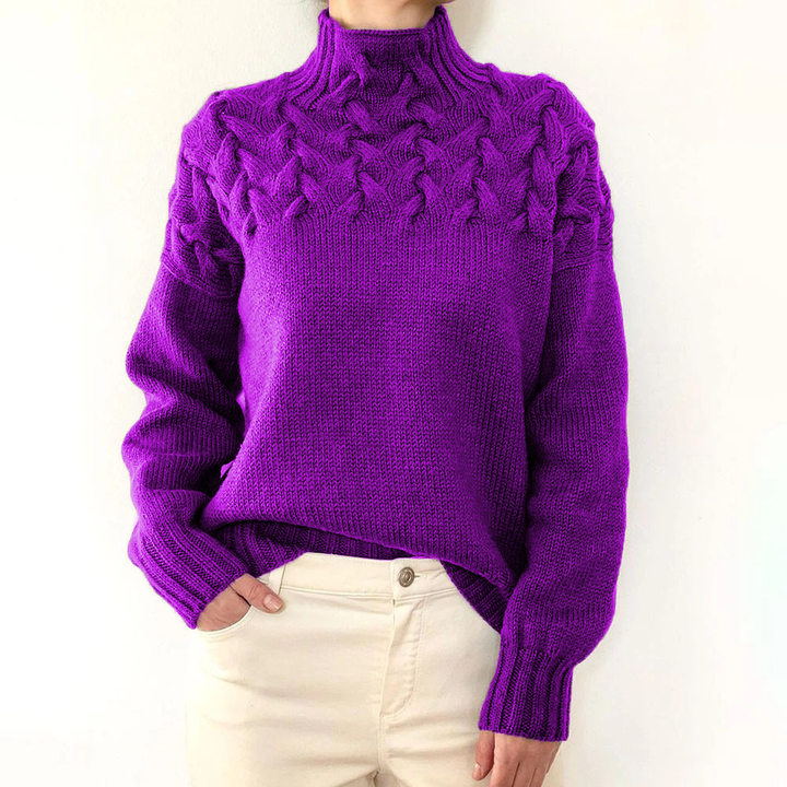 ⏰ LAST DAY SAVE 50% 💥2025 Hot Sale Women's Jumper Turtleneck Cable Knit Braided Sweater