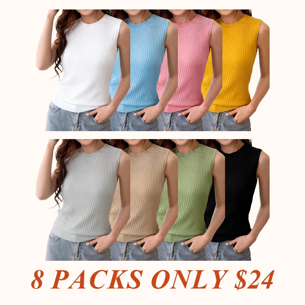 Women's Solid-Color Rib-Knit Vest