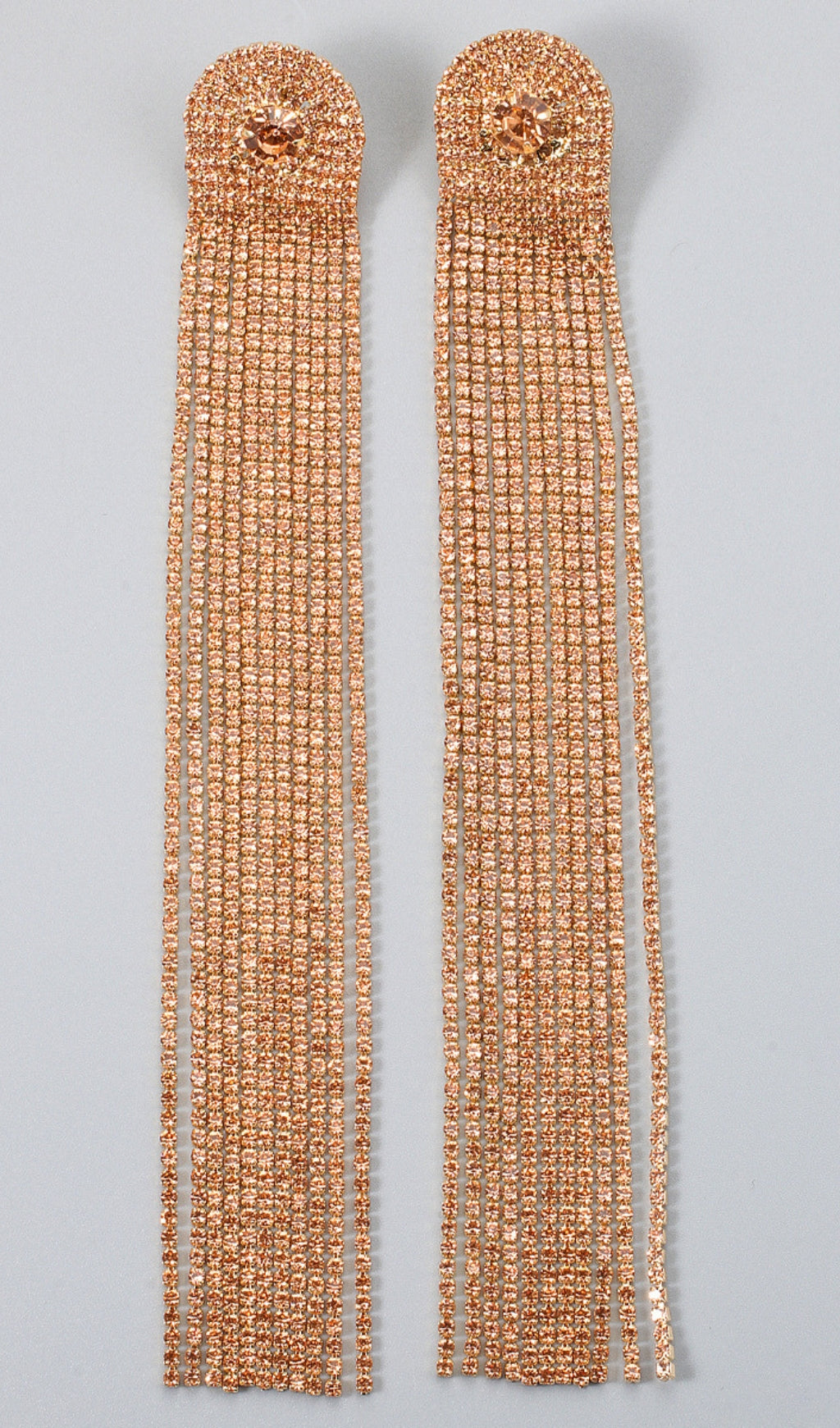 NOLA MULTI DIAMANTE TASSEL EARRINGS IN GOLD