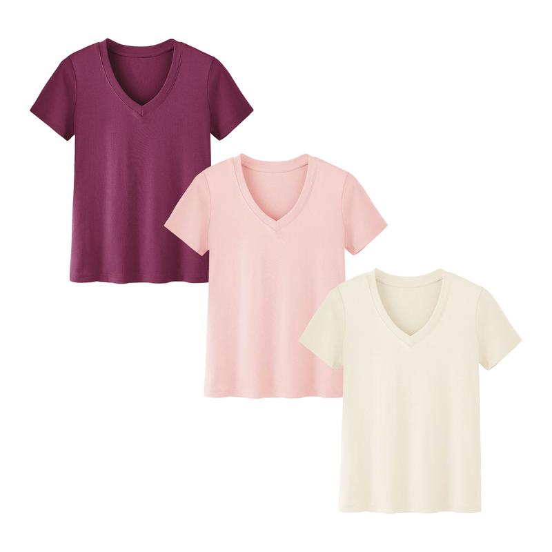 Plus Size Women’s V-Neck T-Shirts – Lightweight Breathable Casual Tops for Summer