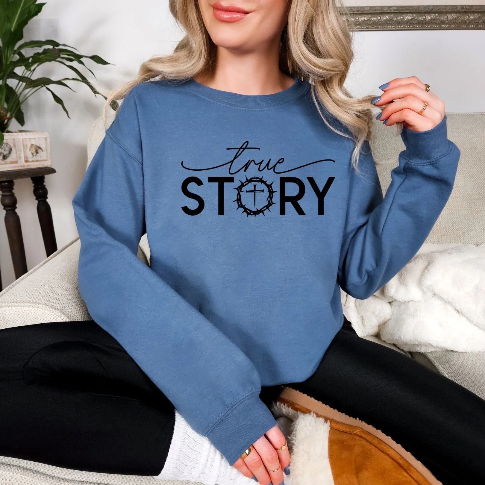 True Story Full Size Graphic Sweatshirt