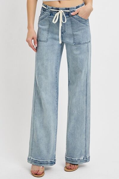 Full Size Straight Leg Jeans with Pockets