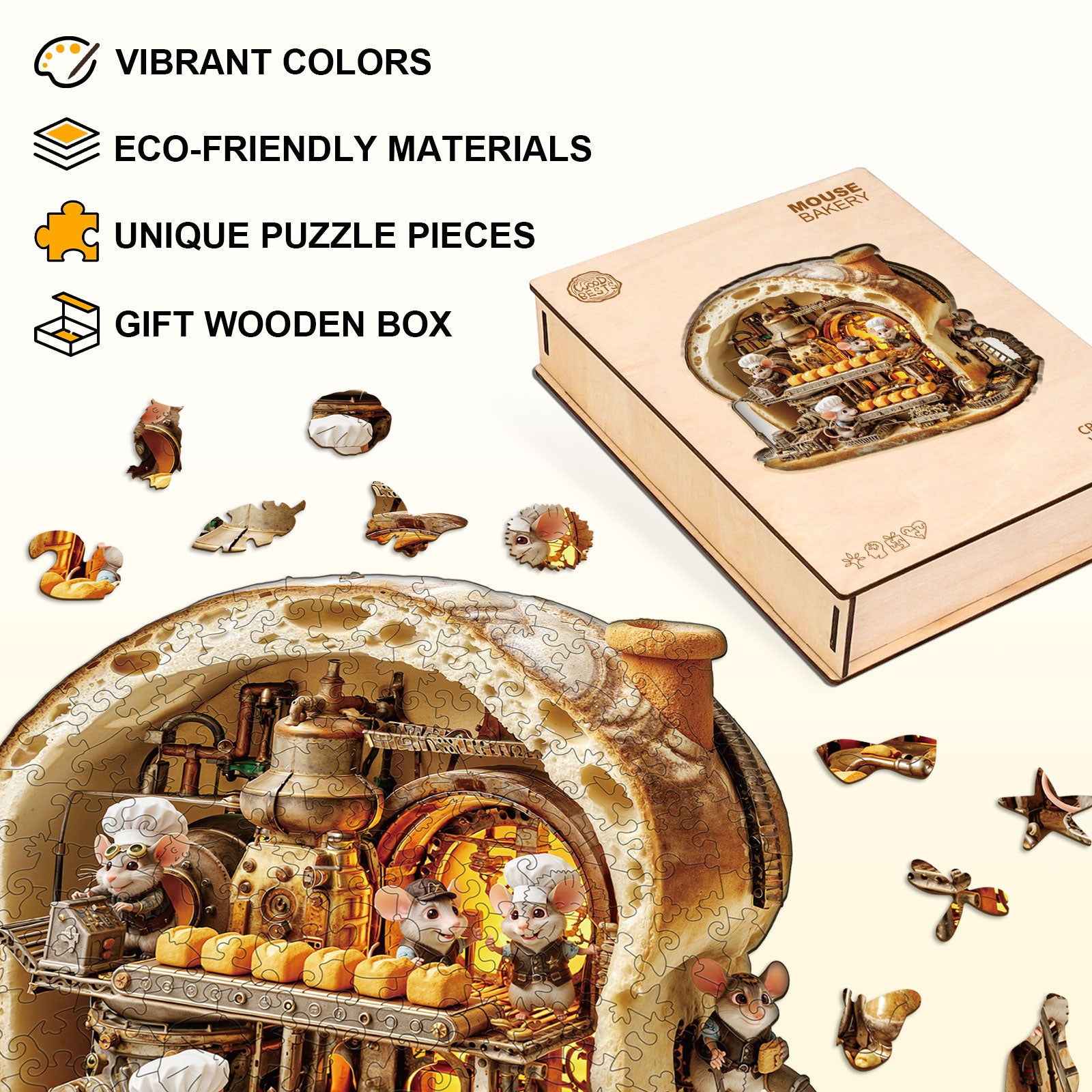Mouse Bakery Wooden Jigsaw Puzzle