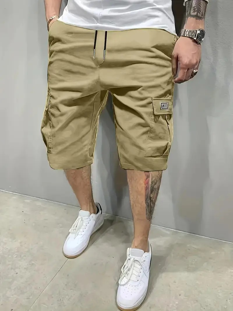 Men's Shorts Set  Slanted Pockets Bottoms for Everyday Use Menswear Overalls shorts men