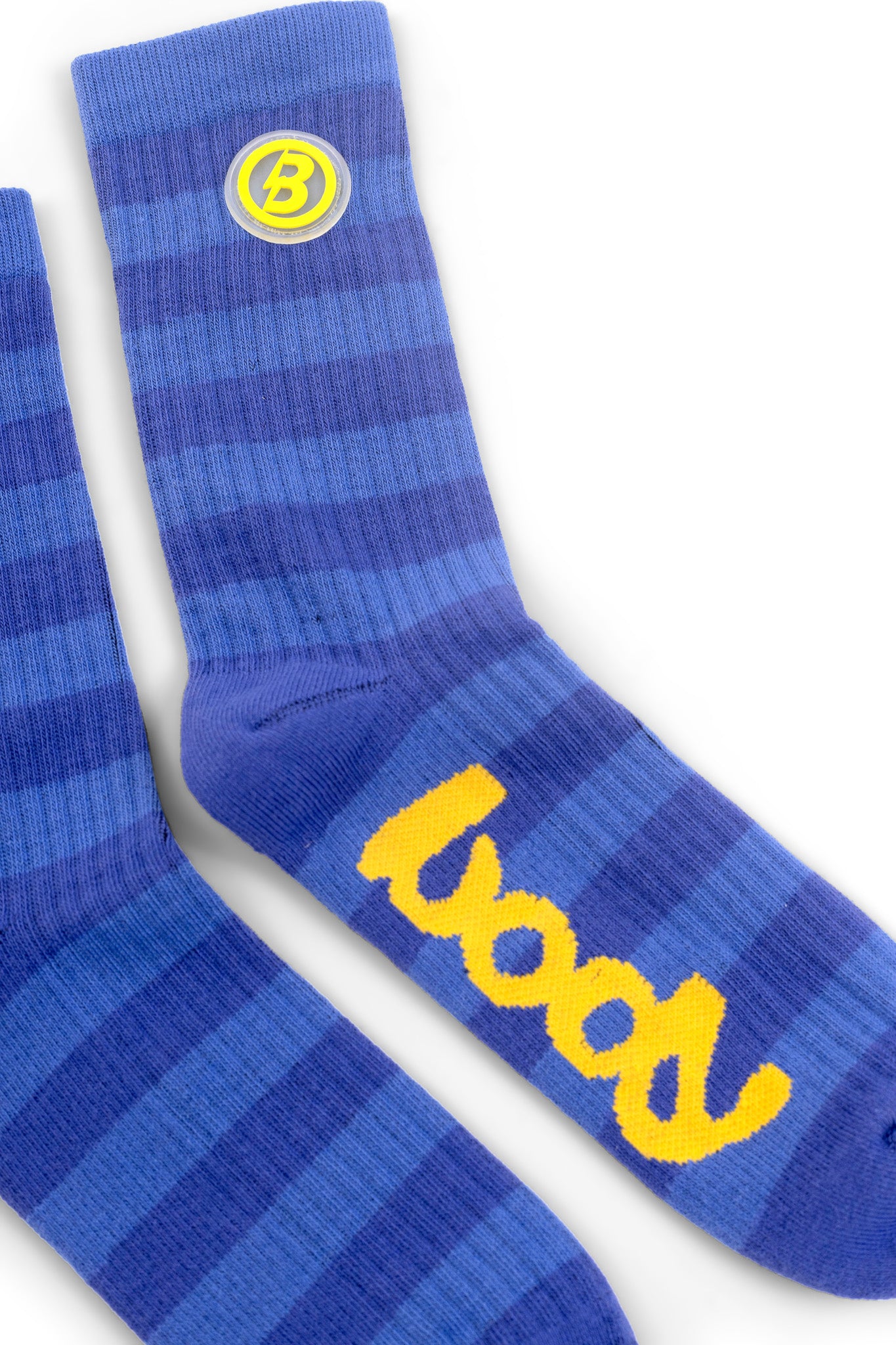 STRIPED KNIT SOCKS (PERIWINKLE/YELLOW)
