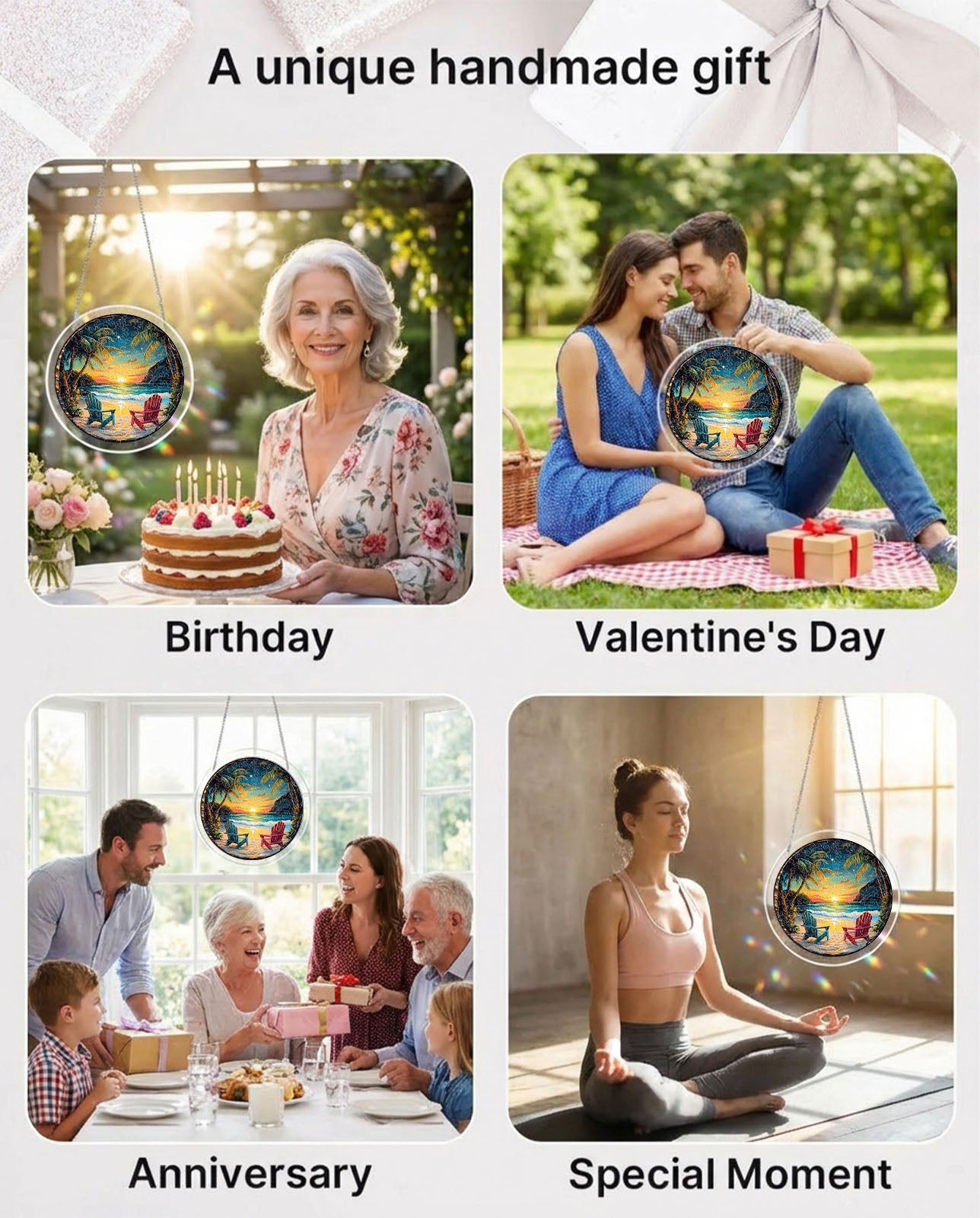 Acrylic Jigsaw Puzzle Suncatcher - Tropical Sunset