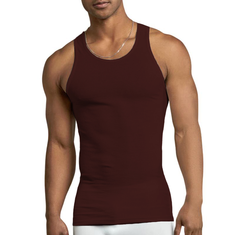 Men's Ribbed 100% Cotton A-Shirts – Breathable Sleeveless Undershirts for Workout, Casual Wear