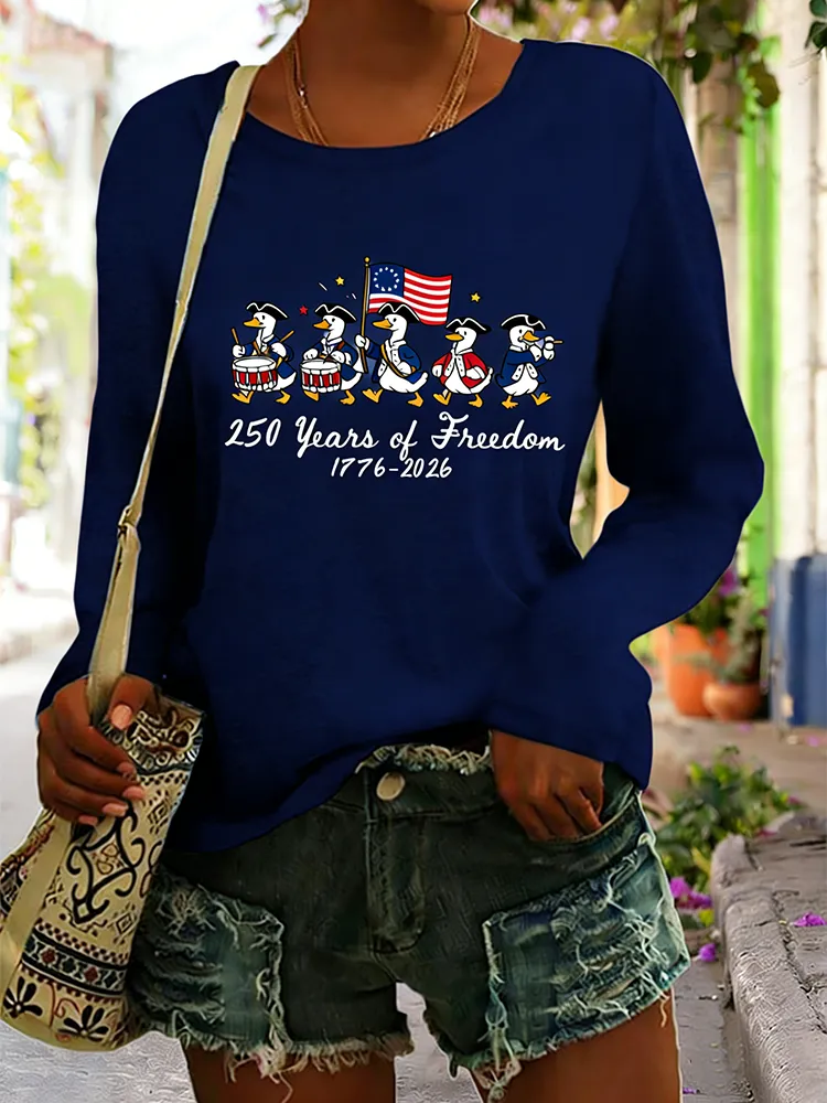 250 Years Of Freedom Patriotic Ducks Long Sleeve Shirt