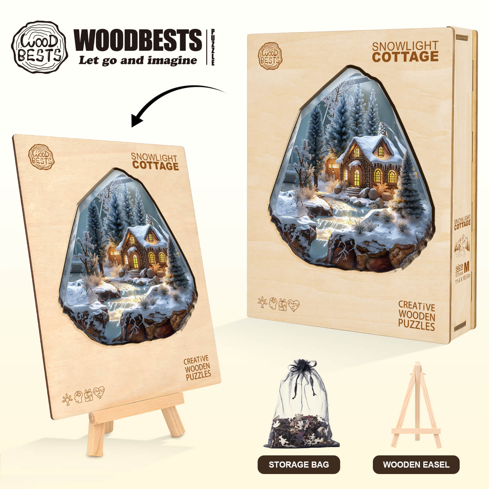 Snowlight Cottage Wooden Jigsaw Puzzle