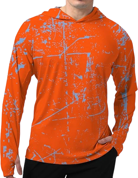 Men's UPF 50+ Sun Protection Hoodie Shirt Long Sleeve SPF Fishing Outdoor UV Hiking Lightweight Shirts
