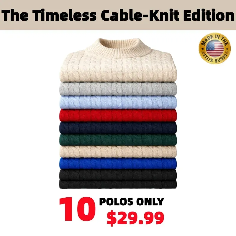 🔥Last Day Promotion!✨ Seasonal Clearance Sale — 20 Cable-Knit Quarter-Zip Sweaters in Different Colors (Unisex)