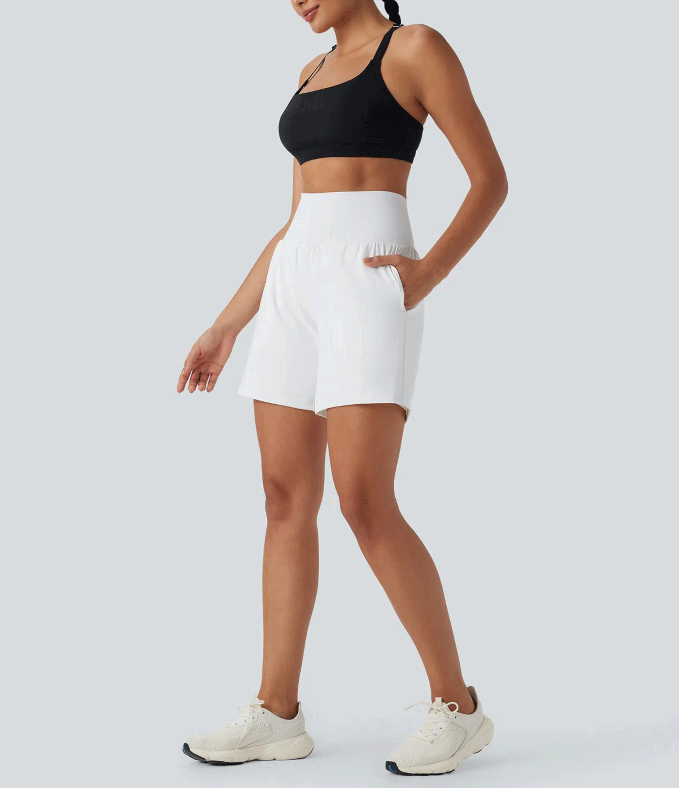 🔥Women’s 2-in-1 Super High-Waisted Cool-Touch Yoga Shorts with Pockets (3