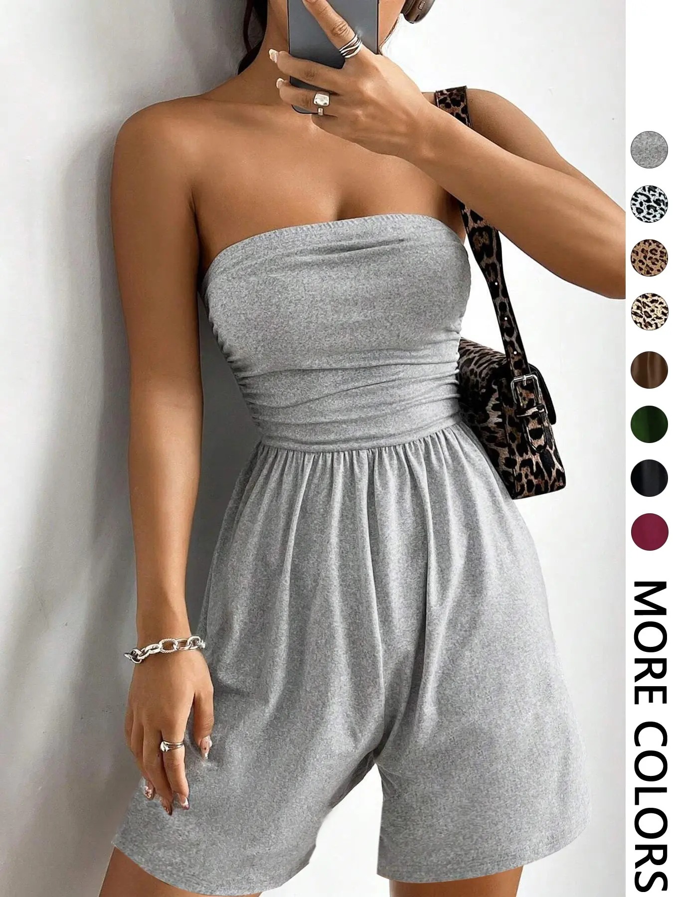 Women's Solid Color Fitted Romper