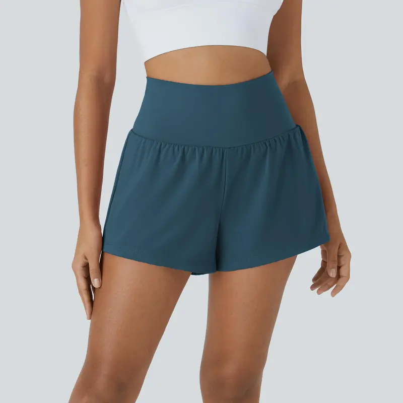 Super High Waisted Back Pocket & Side Hidden Pocket 2-in-1 Yoga Shorts 3