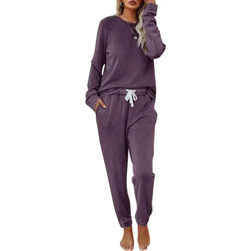 Women's  Long Sleeve Pullover & Drawstring Joggers