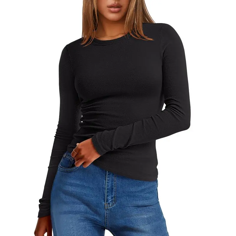 Women’s Slim Fit Thermal Long Sleeve Tee – Fall/Winter Warm Basic Top