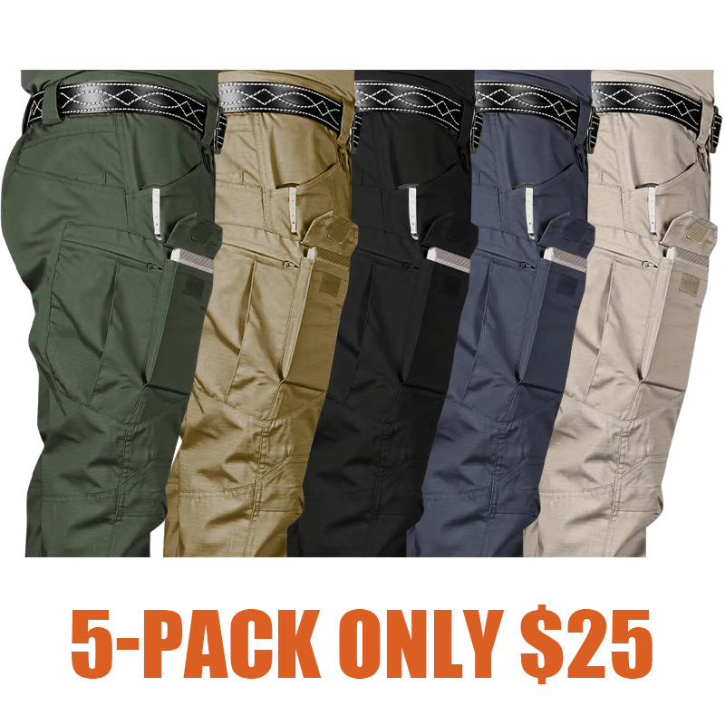 Men's Waterproof Cargo Pants – Multi-Pocket, Regular Fit Outdoor Trousers