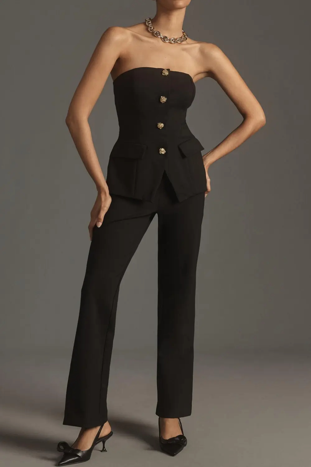 Black Off The Shoulder Structured Jumpsuit