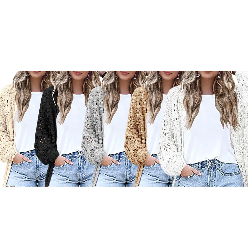 Women's Lightweight Crochet Batwing Cardigan